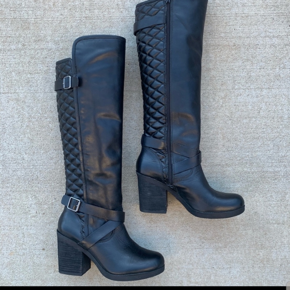 Lucky Brand Oryan Quilted Leather Riding Boots